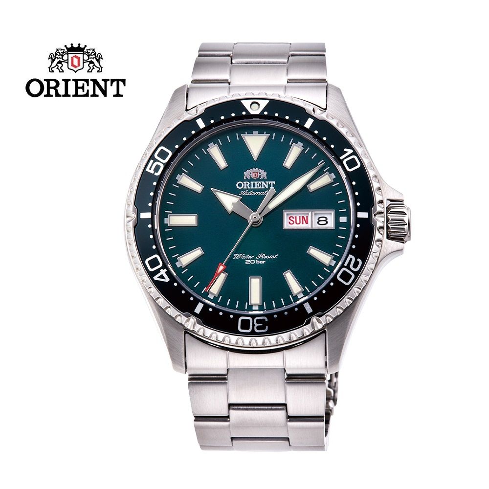 ORIENT 東方  錶 WATER RESISTANT系列 200m潛水錶 鋼帶款 綠色 RA-AA0004E - 41.8 mm