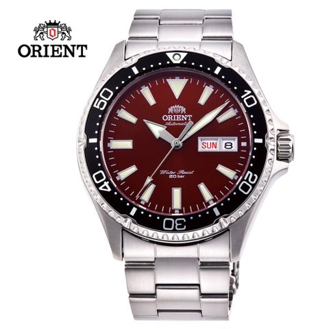 ORIENT 東方錶 WATER RESISTANT系列 200m潛水錶 鋼帶款 紅色 RA-AA0003R - 41.8 mm