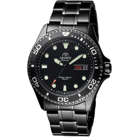 ORIENT 東方 錶 WATER RESISTANT 200米潛水機械錶-41mm鍍黑 FAA02003B