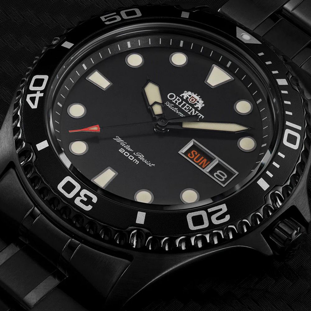 ORIENT 東方  錶 WATER RESISTANT 200米潛水機械錶-41mm鍍黑 FAA02003B