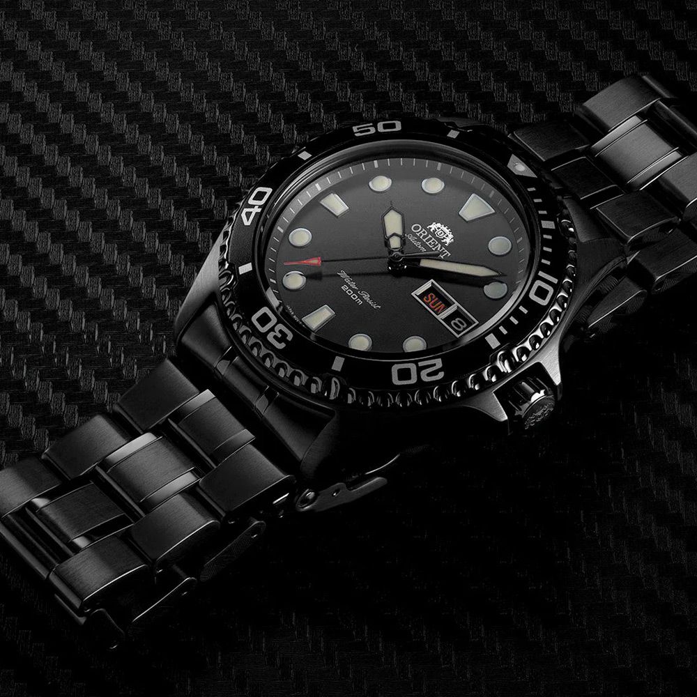ORIENT 東方  錶 WATER RESISTANT 200米潛水機械錶-41mm鍍黑 FAA02003B