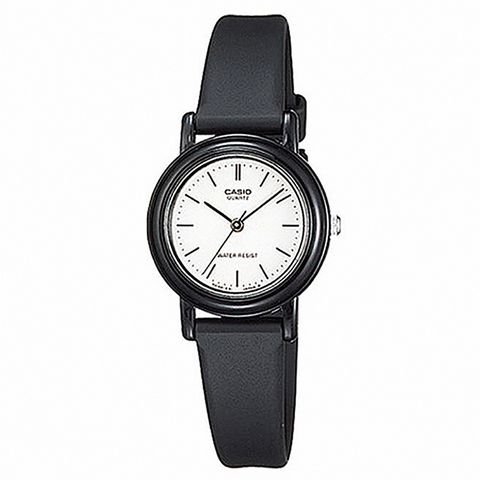 【CASIO 卡西歐】小巧經典三針橡膠腕錶/黑x白面(LQ-139BMV-7ELDF)