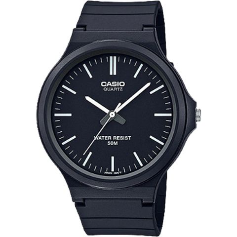 【CASIO 卡西歐】簡約指針設計時尚錶/黑(MW-240-1EVDF)