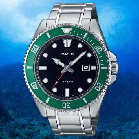 熱銷品牌▼日系手錶CASIO 卡西歐 綠黑水鬼 槍魚 200米潛水錶 運動手錶 MDV-107D-3AV