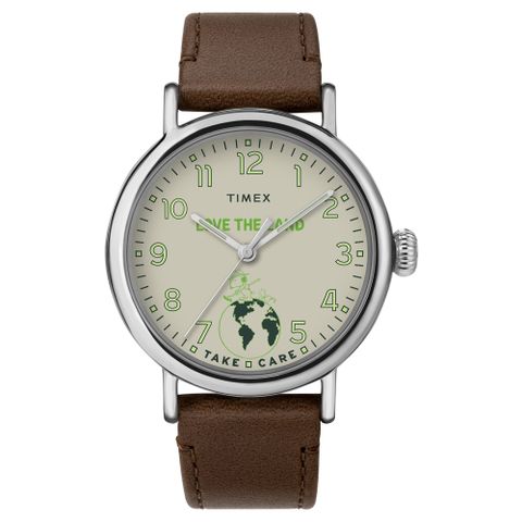 【TIMEX】天美時 x SNOOPY 限量聯名系列 環保愛地球手錶 (米x咖 TXTW2V32800)