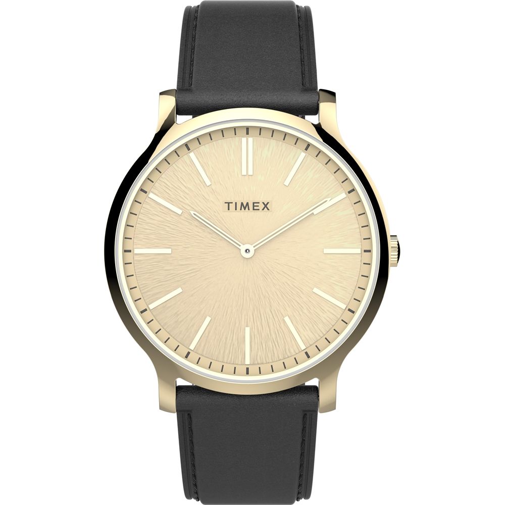 TIMEX】天美時風格系列超薄時尚手錶(香檳金x黑TXTW2V43500) - PChome