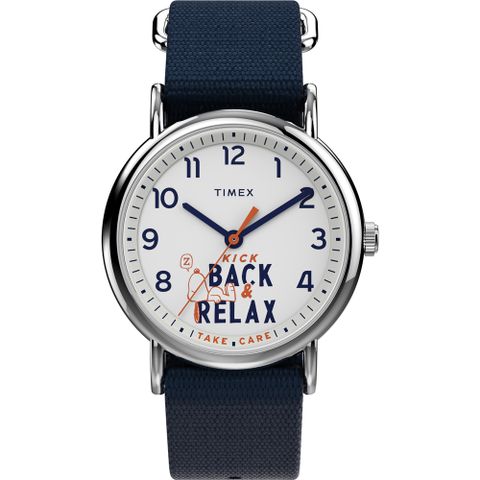 【TIMEX】天美時 x SNOOPY 限量聯名系列 放鬆一下休閒手錶 (銀x白 TXTW2V41900)