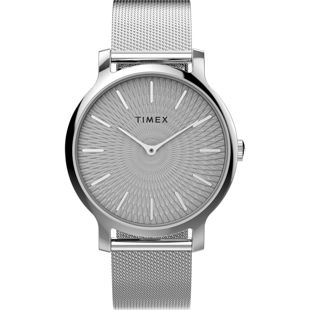 TIMEX 天美時  風格系列 34毫米超薄米蘭帶優雅手錶 (銀TXTW2V92900)