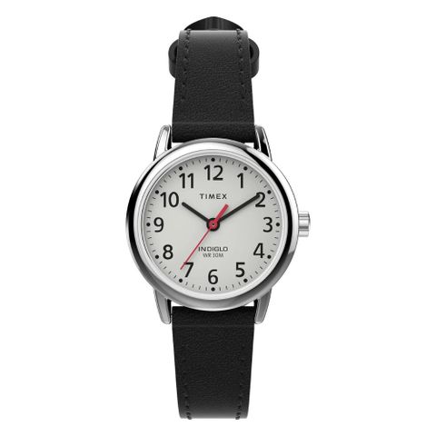 【TIMEX】天美時 Easy Reader系列 25毫米環保純素皮革錶帶手錶 (白x黑TXTW2V75300)
