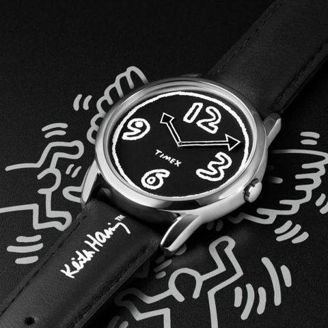 【TIMEX】天美時 Easy Reader x Keith Haring 38 毫米普普藝術風格手錶(黑TXTW2W25400)
