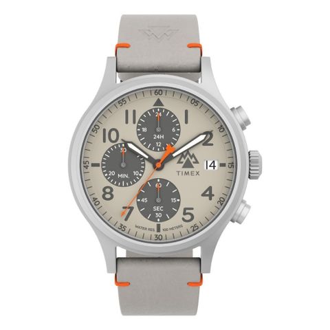 【TIMEX】天美時 遠征系列 42毫米三眼計時戶外手錶 (灰 TXTW2W16500)