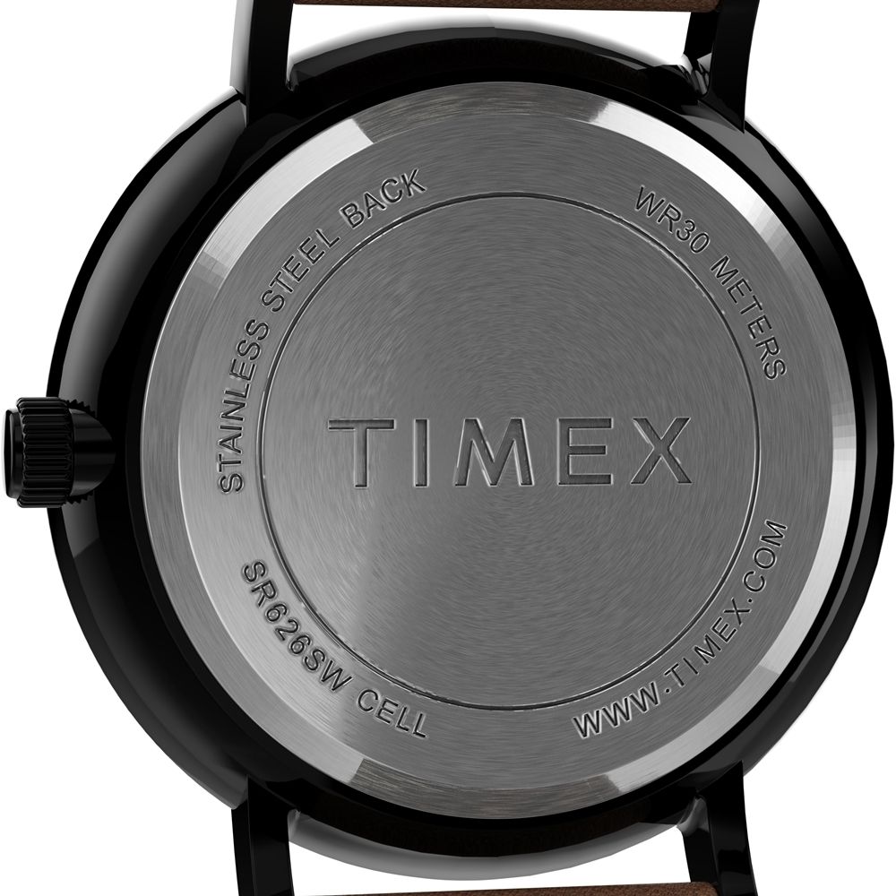 TIMEX 天美時 風格系列 41毫米極簡手錶 ( 黑x棕 TXTW2U67400-1)