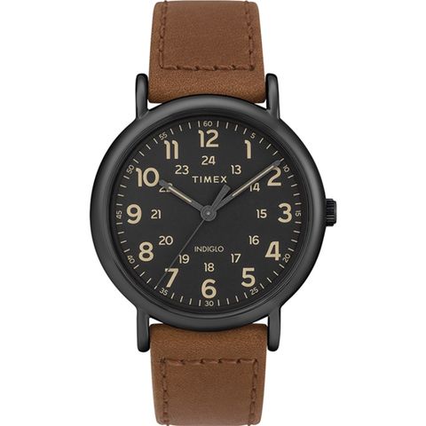 TIMEX 天美時 Weekender 週末系列 40毫米經典復刻冷光手錶 (黑x棕TXTW2T30500-1)