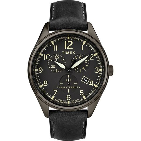 TIMEX 天美時 Waterbury Chrono系列 三眼計時經典紳士手錶 (黑 TXTW2R88400)