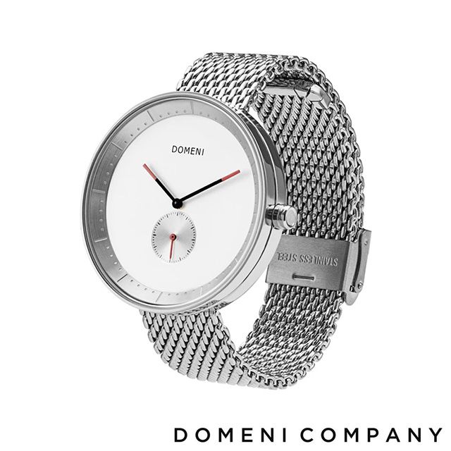 DOMENI COMPANY SIGNATURE 經典系列 米蘭錶帶/316L不鏽鋼單眼女錶-銀 (SSM01-32)