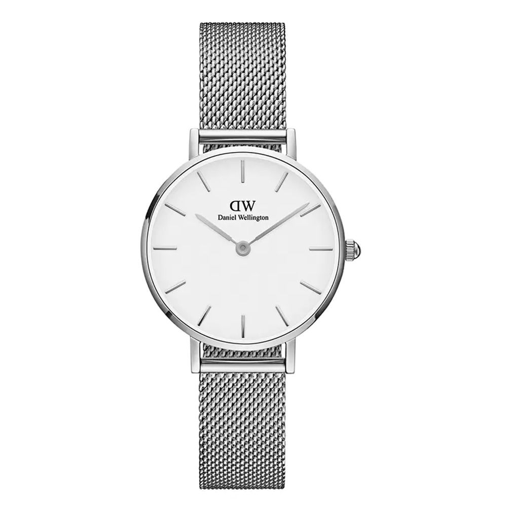 Daniel Wellington Petite Sterling 28mm星鑽銀米蘭金屬錶-DW00100220