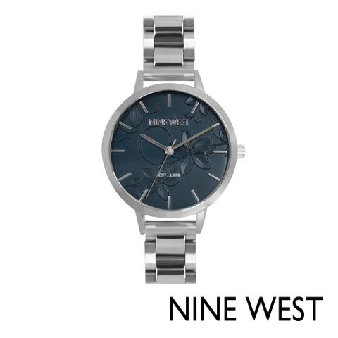 NINE WEST Anagalis綻放系列鋼鍊腕錶/手錶38mm 靜謐藍 NW23938