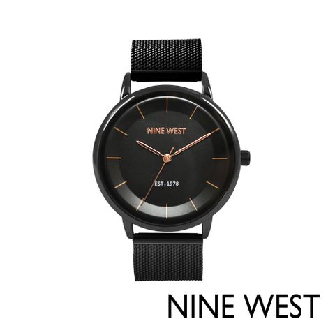NINE WEST 簡約時尚腕錶/手錶38mm 黑羅馬 NW24338