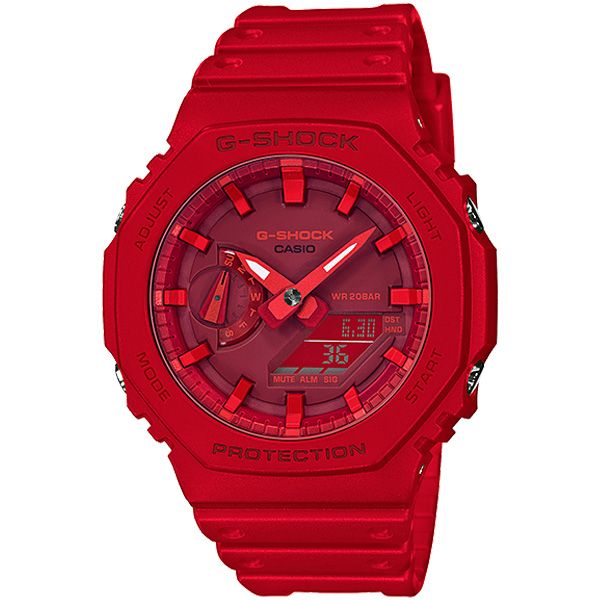 CASIO G-SHOCK 極簡風防水200米計時錶/紅/GA-2100-4A - PChome 24h購物