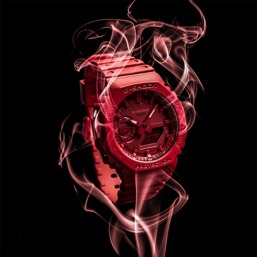 CASIO G-SHOCK 極簡風防水200米計時錶/紅/GA-2100-4A - PChome 24h購物