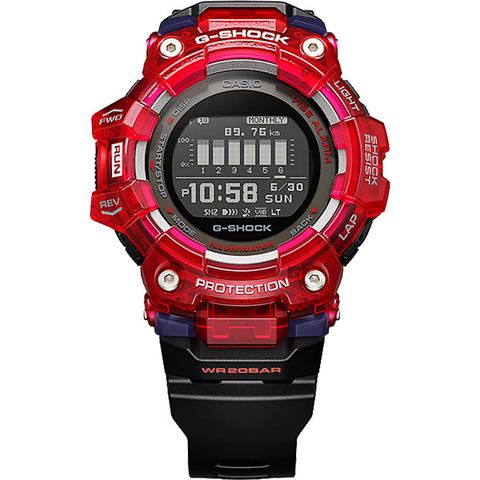 熱銷品牌▼日系手錶CASIO 卡西歐 G-SHOCK 多功能運動藍芽電子錶-紅 GBD-100SM-4A1