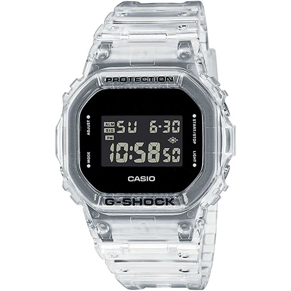 CASIO G-SHOCK 半透明系列防水200米計時錶/白/DW-5600SKE-7 - PChome