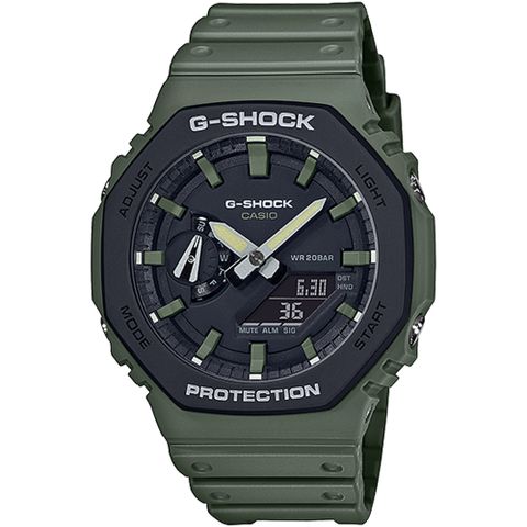 熱銷品牌▼日系手錶CASIO 卡西歐 G-SHOCK 街頭軍事系列八角電子錶-軍綠 GA-2110SU-3A