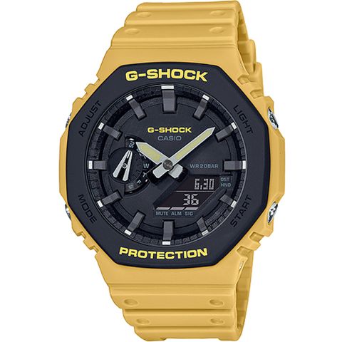 熱銷品牌▼日系手錶CASIO 卡西歐 G-SHOCK 街頭軍事系列八角電子錶-黑X黃 GA-2110SU-9A