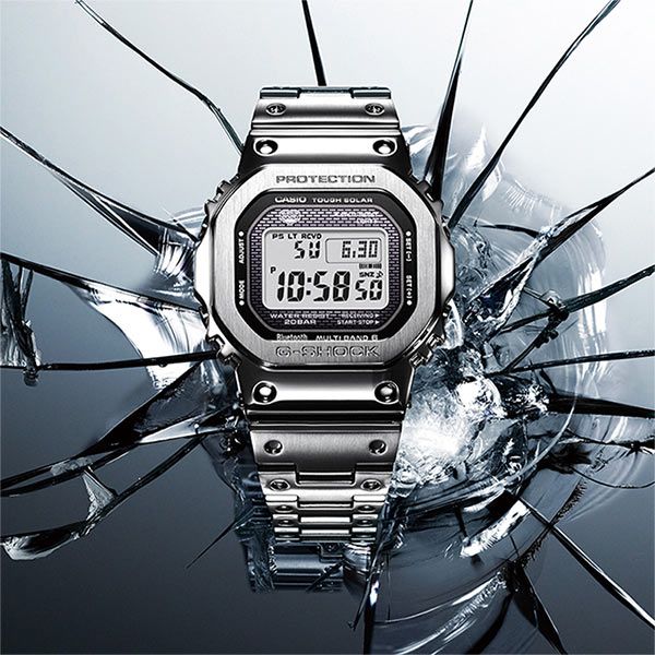 CASIO 卡西歐G-SHOCK 全金屬太陽能電波手錶-銀GMW-B5000D-1 - PChome