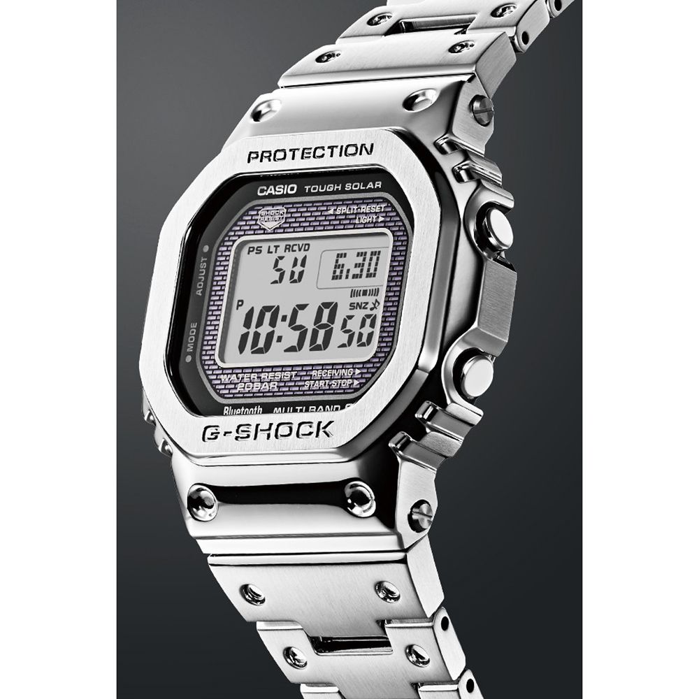 CASIO 卡西歐G-SHOCK 全金屬太陽能電波手錶-銀GMW-B5000D-1 - PChome