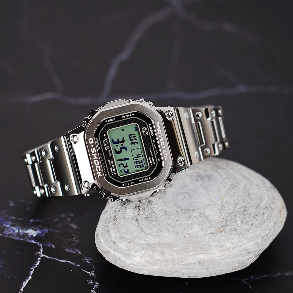CASIO 卡西歐G-SHOCK 全金屬太陽能電波手錶-銀GMW-B5000D-1 - PChome