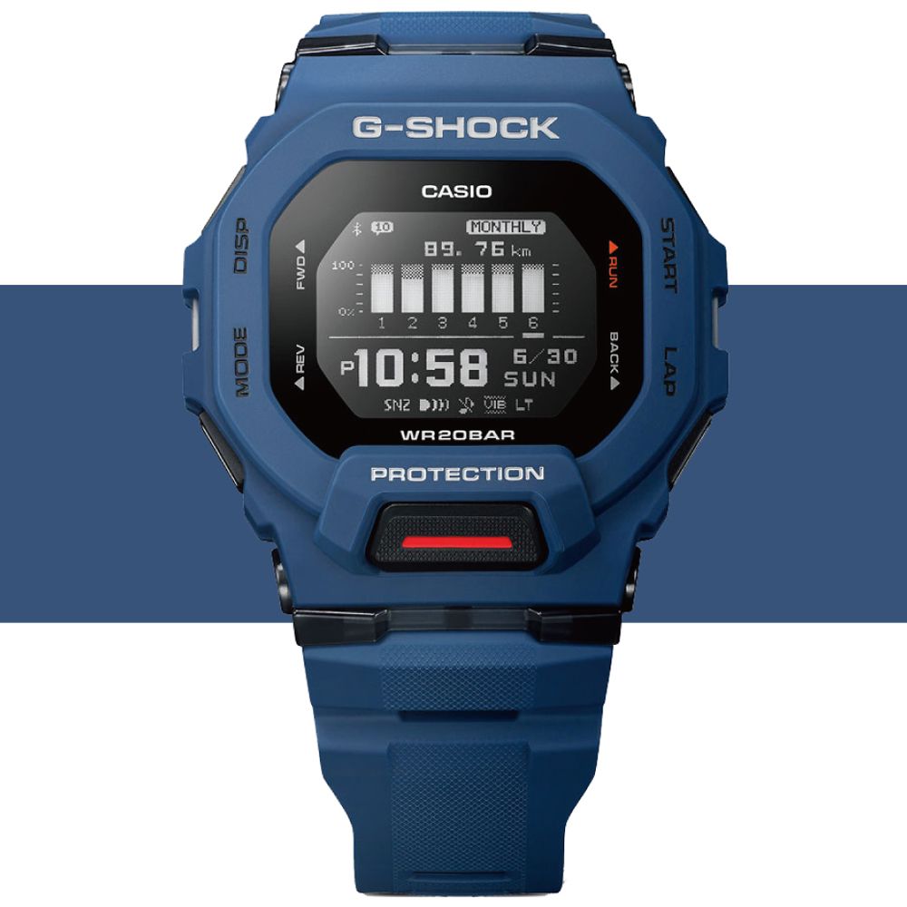 CASIO 卡西歐G-SHOCK G-SQUAD系列藍牙運動錶海軍藍GBD-200-2 - PChome