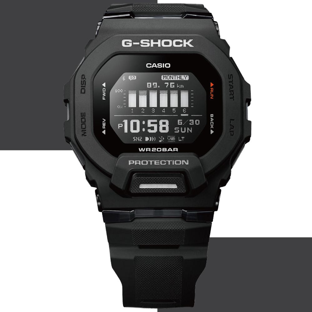 CASIO 卡西歐G-SHOCK G-SQUAD系列藍牙運動錶黑色GBD-200-1 - PChome