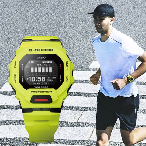 熱銷品牌▼日系手錶CASIO 卡西歐 G-SHOCK 纖薄運動系藍芽計時手錶-萊姆綠 GBD-200-9
