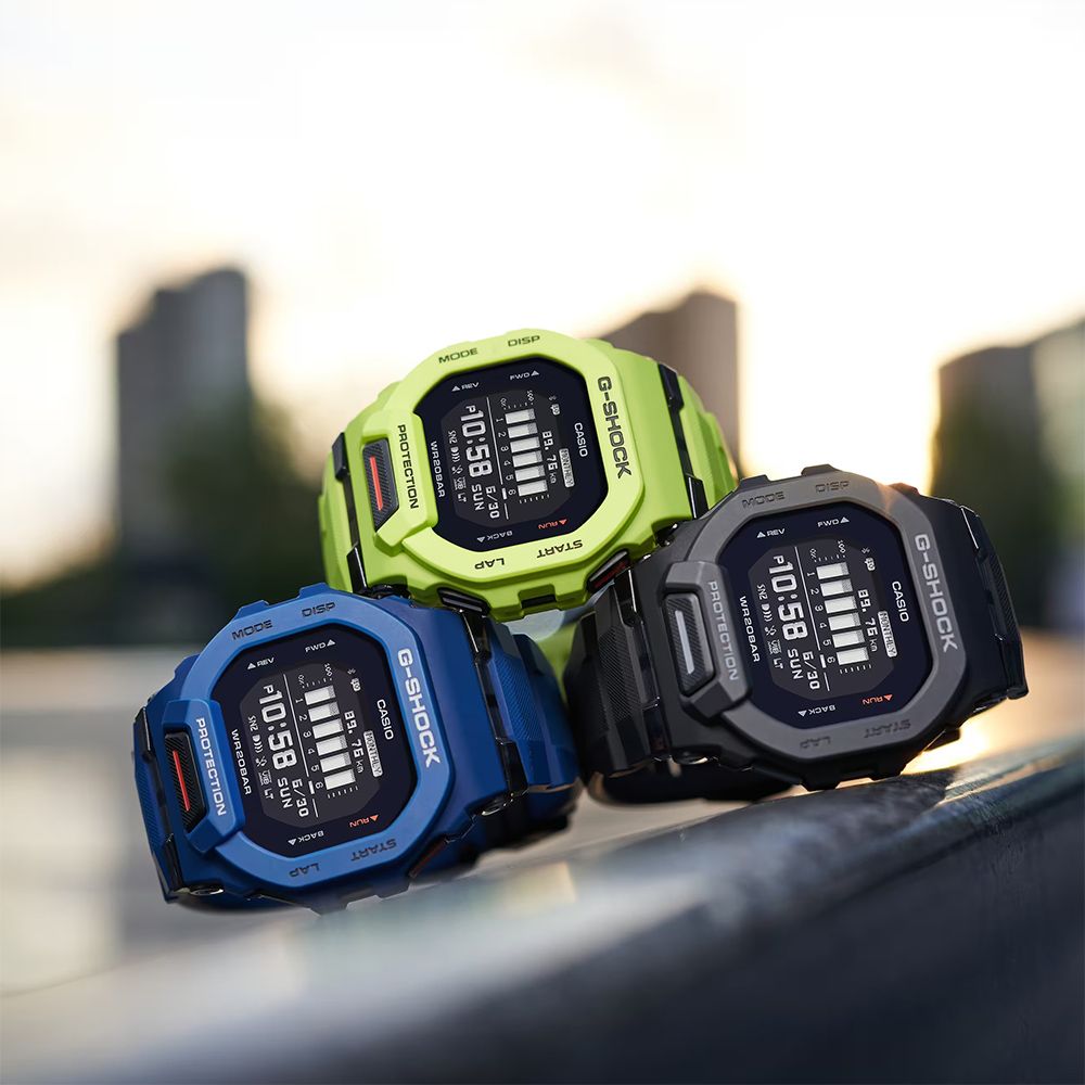 CASIO 卡西歐G-SHOCK 纖薄運動系藍芽計時手錶-沉著黑GBD-200-1