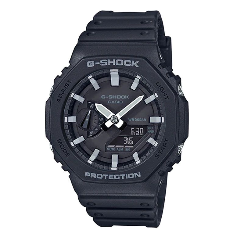 CASIO】卡西歐G-SHOCK 農家橡樹八角造型200米防水運動雙顯錶GA-2100-1A