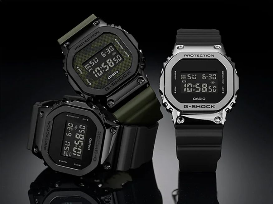 CASIO】卡西歐G-SHOCK 5600系列方形金屬矽膠錶帶200米防水運動電子錶GM