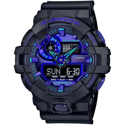熱銷品牌▼日系手錶CASIO 卡西歐 G-SHOCK 虛擬藍系列 科技感雙顯錶 GA-700VB-1A