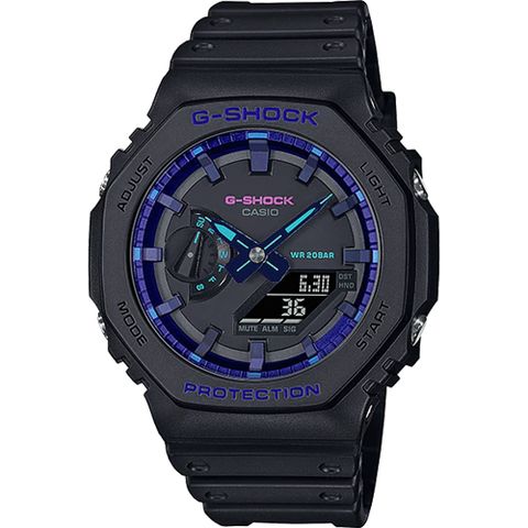 熱銷品牌▼日系手錶CASIO 卡西歐 G-SHOCK 農家橡樹 虛擬藍 耐衝擊八角雙顯電子錶 GA-2100VB-1A
