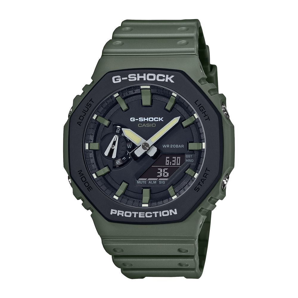 CASIO 卡西歐  G-SHOCK系列 八角軍事手錶 (軍綠 GA-2110SU-3A)