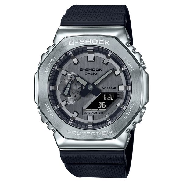 CASIO】卡西歐G-SHOCK 農家橡樹八角金屬殼200米防水運動雙顯錶GM-2100