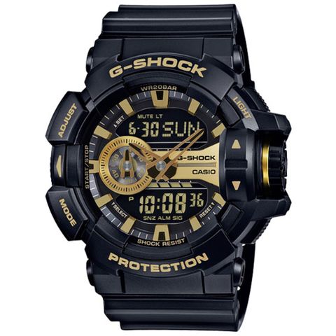 CASIO卡西歐G-SHOCK大型錶冠金屬運動錶GA-400GB-1A9