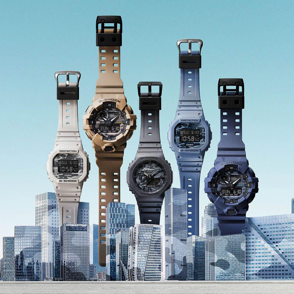 CASIO卡西歐G-SHOCK 迷彩潮流雙顯腕錶-藍GA-700CA-2A - PChome 24h購物