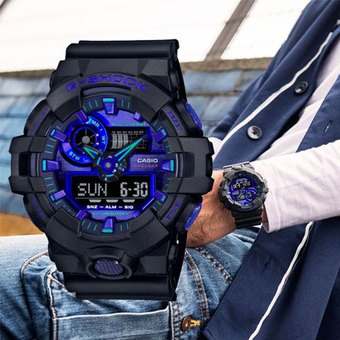 CASIO卡西歐 G-SHOCK 虛擬動感雙顯腕錶 禮物推薦 畢業禮物 GA-700VB-1A