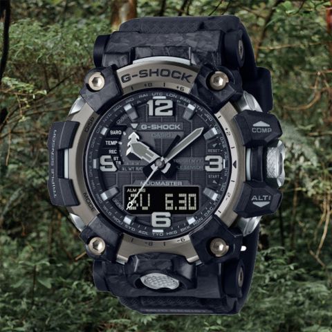 CASIO卡西歐 G-SHOCK 太陽能 電波對時 雙顯運動腕錶-黑 禮物推薦 畢業禮物 GWG-2000-1A1