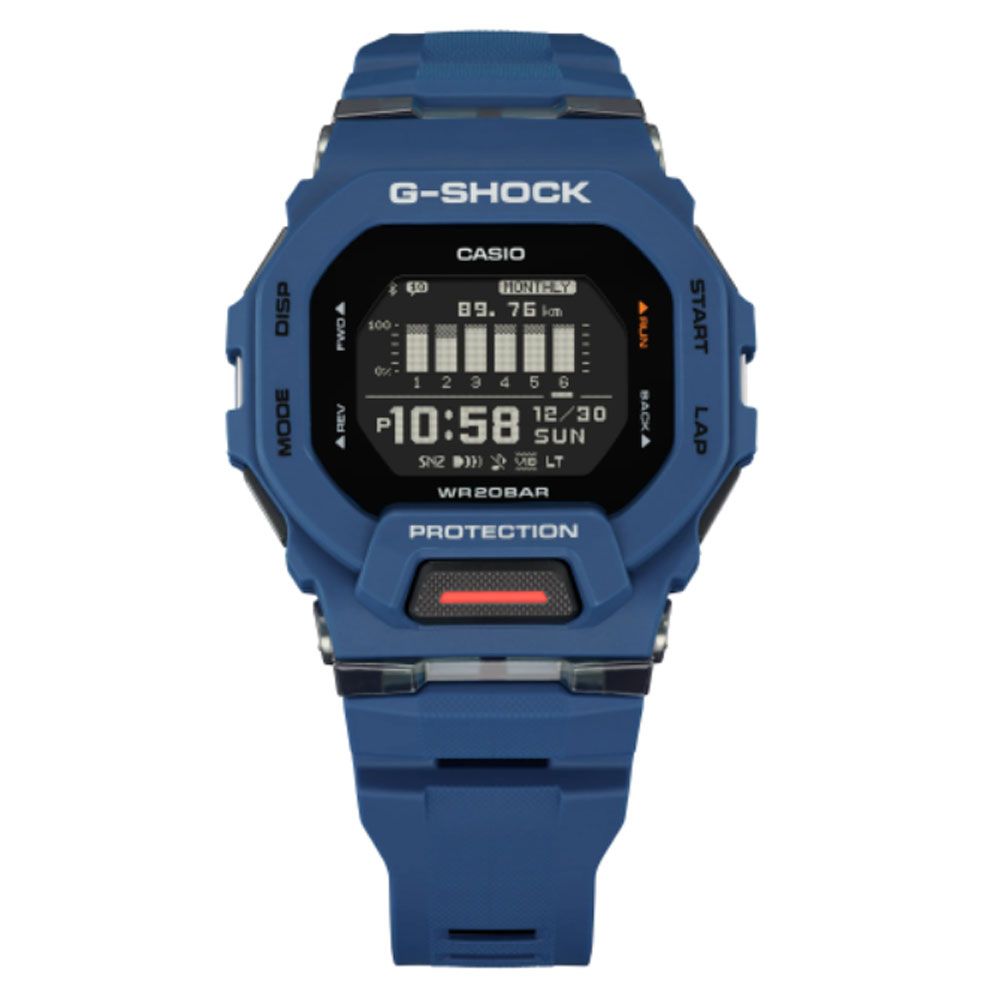 CASIO 卡西歐 G-SHOCK 藍牙連線 纖薄輕巧運動腕錶 交換禮物 聖誕節 GBD-200-2