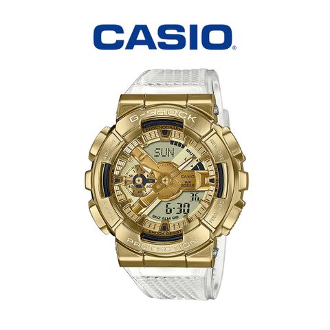 CASIO 卡西歐 G-SHOCK GM-110SG-9A 金酷霸氣耐撞透明雙顯錶