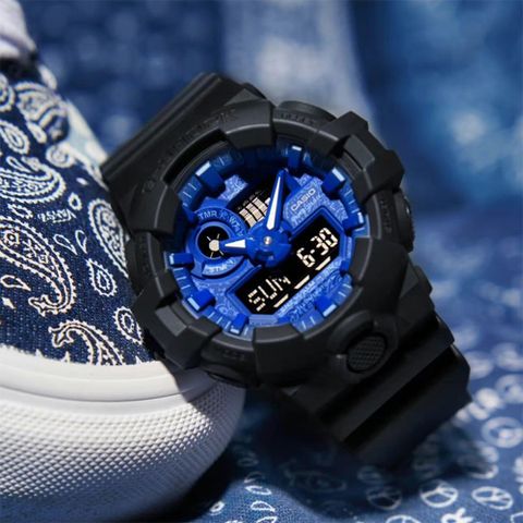 熱銷品牌▼日系手錶CASIO 卡西歐 G-SHOCK 藍色變形蟲系列手錶 GA-700BP-1A