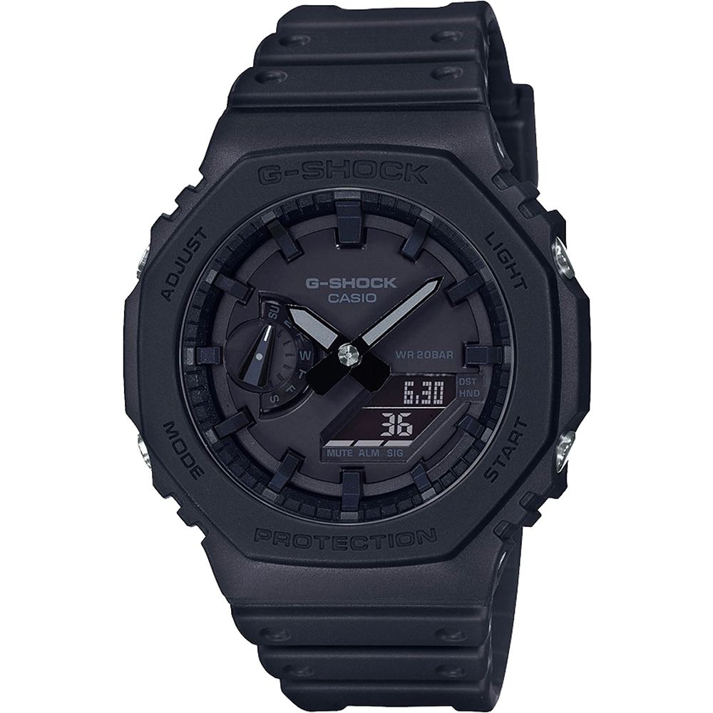 CASIO 卡西歐 G-SHOCK 農家橡樹街頭軍事系列八角電子錶-黑 GA-2100-1A1