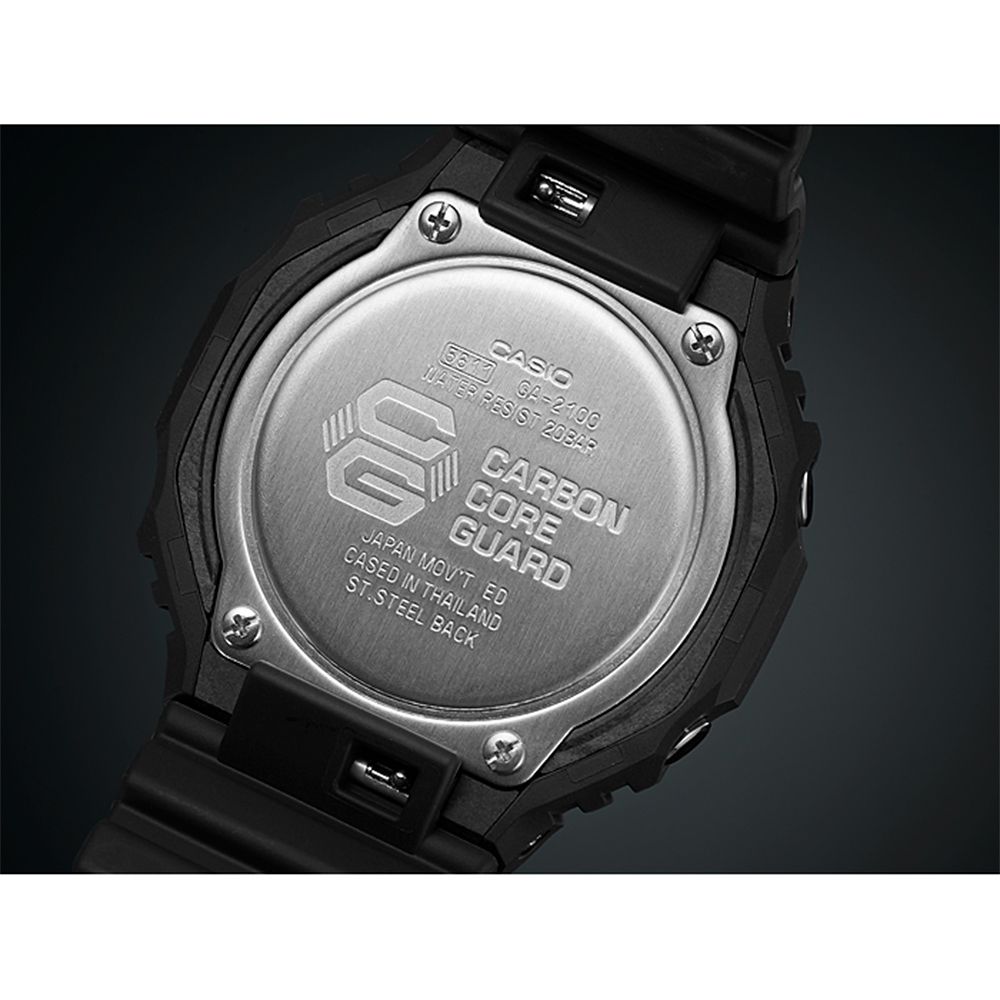 CASIO 卡西歐 G-SHOCK 農家橡樹街頭軍事系列八角電子錶-黑 GA-2100-1A1